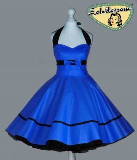 50er Jahre Petticoat Kleid Tanzkleid Kiwi roya blau Pinup Rockabilly