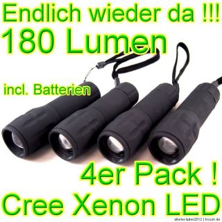 NEU  4 superhelle 250 Lumen CREE Xenon LED Taschenlampen