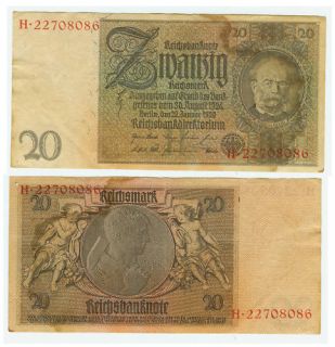 Banknote Deutsches Reich 20 Mark 1929 Ro.174a
