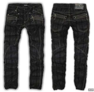 Kosmo Lupo by TKL,KM036 Schwarze Clubwear Zipper Jeans Hose Fette
