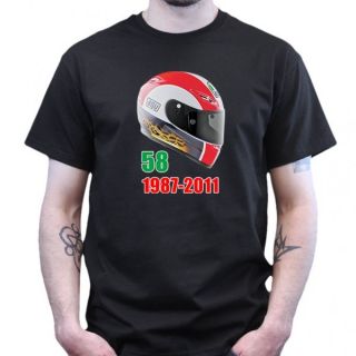 Marco Simoncelli Helm T Shirt schwarz