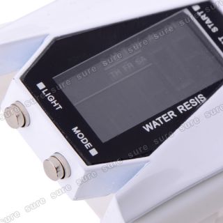 Fliegeruhr Armbanduhr Herrenuhr Digital LED Herren Uhr Weiß Silikon