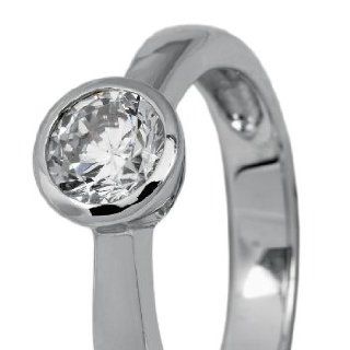 Damen Ring 925/ Sterling Silber rhodiniert, 1 Zirkonia JBM1024 121