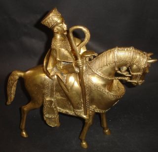 gr. Bronze/Messing Pferd mit Reiter, Afrika, 206/10204