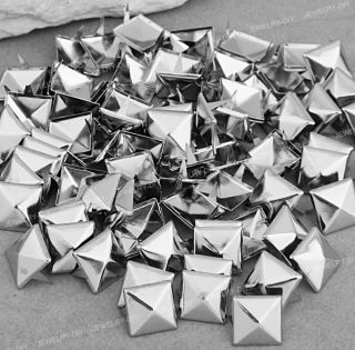 100x 12mm Metall DIY Pyramiden Nieten Ziernieten Gothic