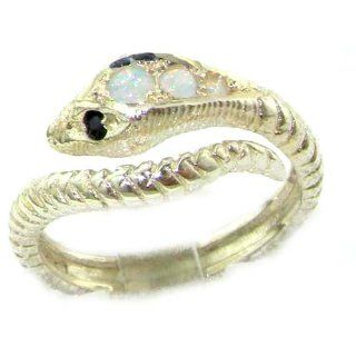 Damen Ring 925 Sterling Silber mit Opal Saphir   Größe 60 (19.1