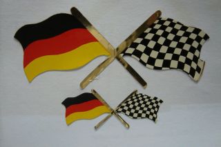 Racing Fahne Deutschland groß und klein Aufkleber Sammler Selten