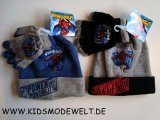 NEU coole Spiderman Mütze+ Handschuhe freie Farbwahl