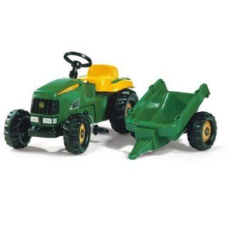 Schneider 01 219 0   rollyKid John Deere Traktor mit Anhänger 142 cm