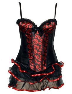 Burlesque Korsett Black Red L4006