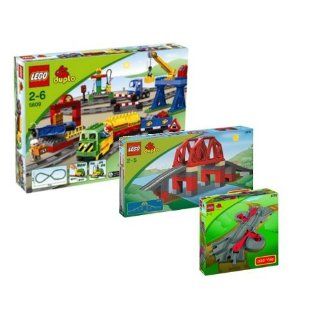 Lego Duplo Ville Eisenbahn 5609 Super Set und 3774 Eisenbahnbrücke