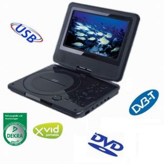 Tragbarer 7 18cm DVD DVB T Player+220V&12V Auto+USB+Portable TV+ 3in1