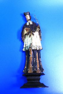 antike Heiligenfigur um 1800   Johannes v. Nepomuk   Holz geschnitzt u