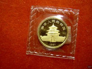Sie erhalten eine 1/20 oz 5 Yuan Gold China Panda 1987 in