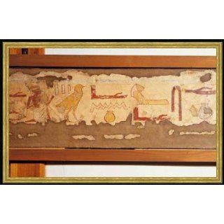 Bild mit Rahmen Ägyptische Malerei, Hieroglyphen Inschrift aus