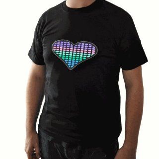 Trend T Shirt LED Equalizer Heart Design Schwarz M 