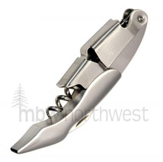 PROFESSIONAL WAITERS DOUBLE HINGE WINE CORKSCREW   STAINLESS STEEL