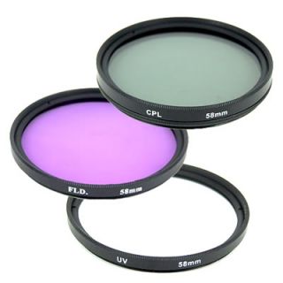 58mm Filter Kit UV CPL FLD For Nikon Lens Camera with Carry Bag