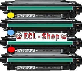 4x Toner für HP Color Laserjet 3525 CE250X CE253X CMYK