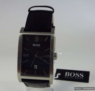 Hugo Boss Herren Uhr Herrenuhr NEU Lederband schwarz EDEL 1512030