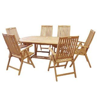 Sitzgruppe Teakholz Tisch 170/230 cm Garten