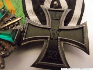 Ritterkreuz 2. Klasse vom Zähringer Löwe an Ordensspange mit EK 2