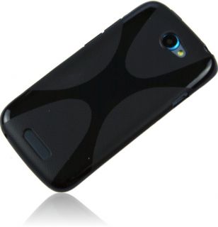 LINE Silikon Case Schutzhülle für HTC One S Tasche schwarz Cover
