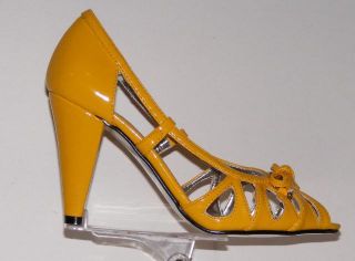 Damen Schuhe High Heels Lack Pumps Gelb # 522