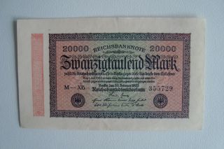 650) Reichsbanknote 20000 Mark Berlin 1923 KN 6stellig