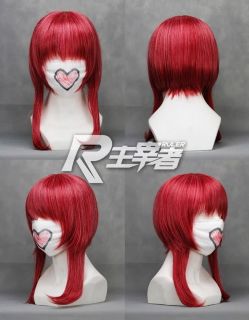 VOCALOID KASANE TETO Curly Red Ponytail Cosplay Shirai Kuroko Wig T28