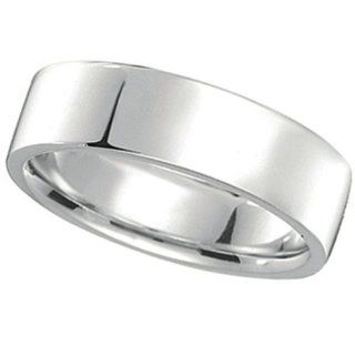 Allurez   950 Platinum Plain Wedding Band Flat Comfort Fit Ring (7 Mm)