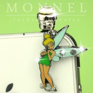 ip271 Luxury Tinkerbell Fairy Anti Dust Plug Cover Charm For iPhone 4
