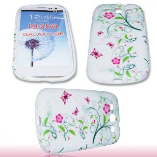 Handy Tasche Silikon Case Etui f. Samsung Galaxy S3 GT i9300 / Flower