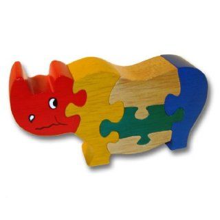 Woodbrix   3D Holzpuzzle Kleines NASHORN Kinderpuzzle Puzzle Holz
