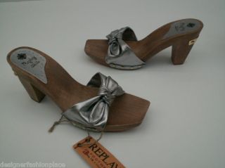 REPLAY RUVE Sandaletten Sandalen Schuhe Clogs Silber 39