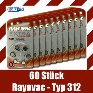 60 Rayovac Hörgeräte Batterien Hörgerät Batterie AU 312
