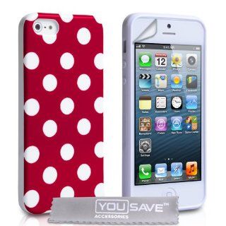 iPhone 5 Tasche Silikon Punkte Hülle   Rotvon Yousave Accessories®