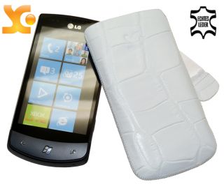 LG E906   Leder Tasche Case Bag Etui Ledertasche Handytasche CROCO