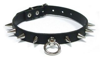 Nieten HALSBAND mit Ring der O + Spike 13mm Gothic Punk