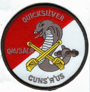 US Army 4th SQDN 3rd Air Cavalry QUICKSILVER GUNS`R`US Uniform patch