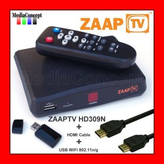 ZAAPTV IPTV Receiver HD309N ZAAP TV HDMI Cable WiFi Dongle NEW LATEST