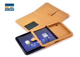 Galaxy Tab 10.1v Leder Etui Tasche Stand Case braun