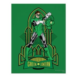 Green Lantern on decorative background Poster