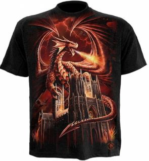 Gothic Emo Metal Biker Drache Drachen T   Shirt Hemd XXL beidseitig