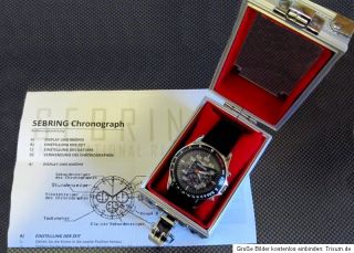 Chrysler SEBRING Uhr Motorsport Chronograph Tachymeter Quarz NEU