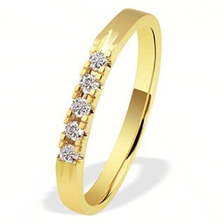 Goldmaid Damen Ring 585 Gelbgold 5 Brillanten 0,15ct Memoire Gr. 54 Me