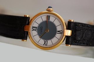 CARTIER MUST VERMEIL SILBER VERGOLDET DAMENUHR ORIGINAL