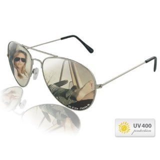 Retro Pilotenbrille Pornobrille Sonnenbrille silber Alsino 705