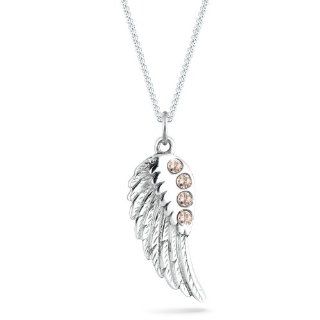 Elli Damen Halskette Flügel 925 Silber Länge 45cm 01503660_45