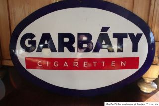 Emailschild Garbaty Cigaretten Tabak Reklame Werbung Berlin tolles
